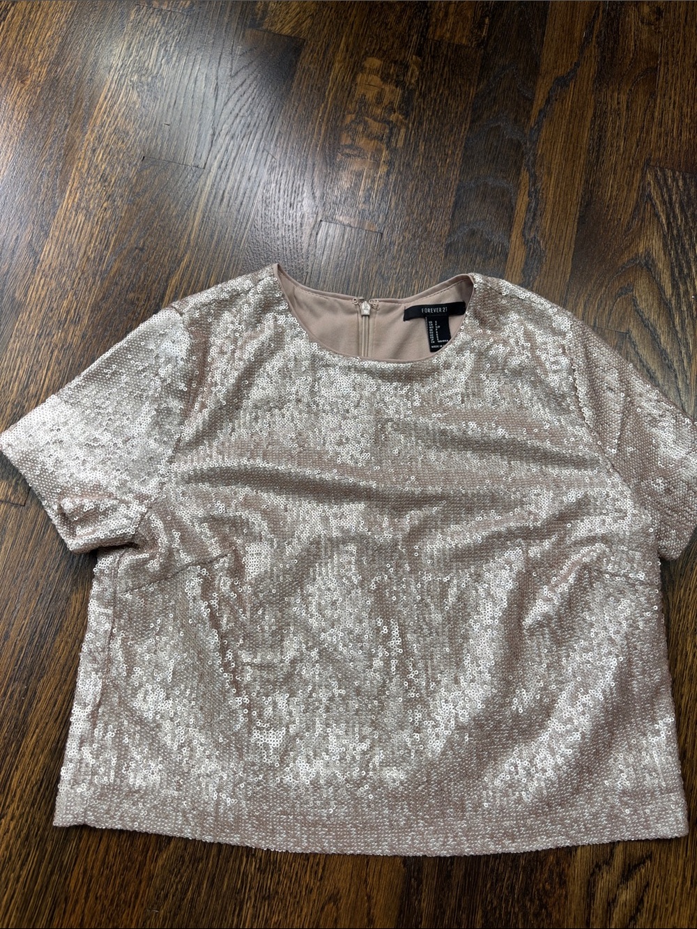 Forever 21 Sequin Short Sleeve Top sz small